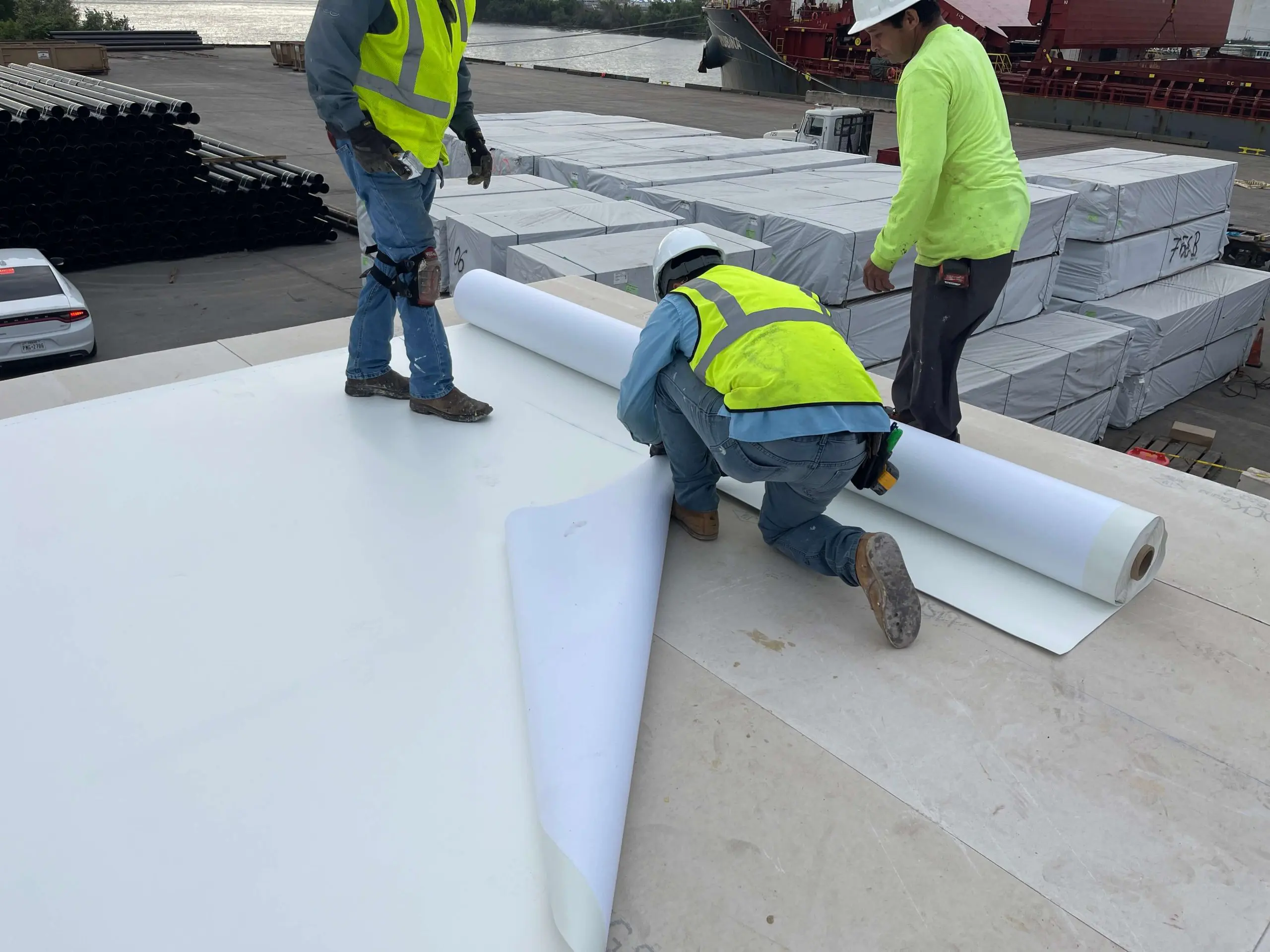 Low-slope commercial roof system in Rhode Island
